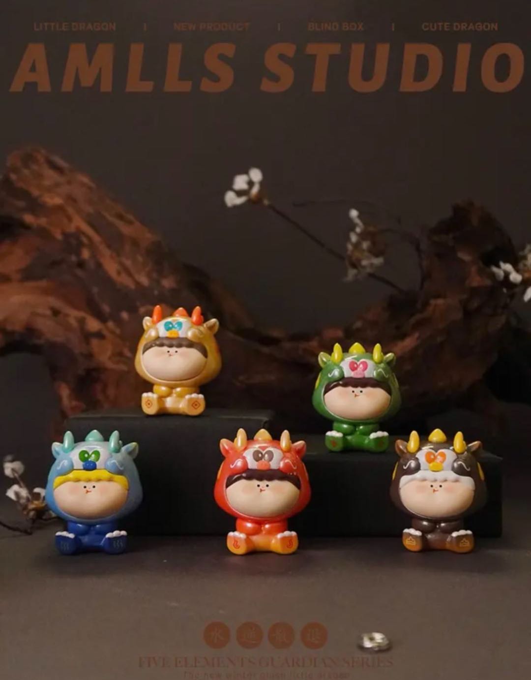 Five-Element Little Dragon Mini Figure Blister Card