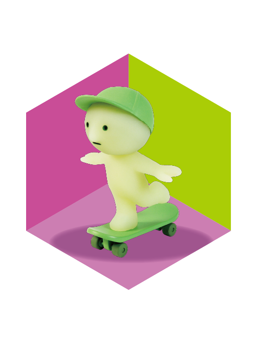Smiski Skateboarding